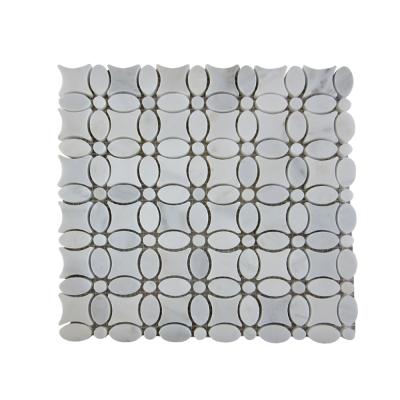 China Oriental White Parquet Florida Flower Marble Mosaic for sale