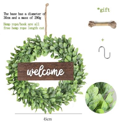 China Realistic Artificial Front Door Wreaths, Summer Artificial Greenery Spring Hanging Wreath for Window Wall Home Wedding Decoration for sale