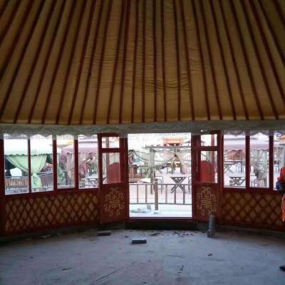 China Outdoor Water Proof White Glamping Tent Luxury Mongolian Yurt Tent for sale
