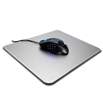 China Aluminum Metal+PU Leather For Any Dpi Speed And Any Laser Or Desk Mouse Gamer Non-slip Leather Low Gaming Optical Aluminum Mouse Pad for sale