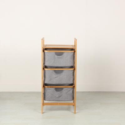 China Factory wholesale adjustable high quality living room three-layer (height) storage rack bamboo bookcase for sale