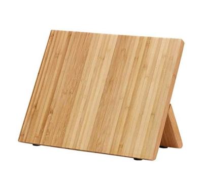 China Sustainable magnetic knife block, natural bamboo knife holder with strong magnets, double side cutlery display and storage rack for sale