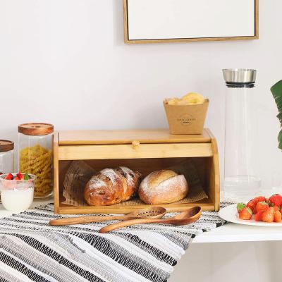 China Natural Wooden Fresh Preservation Cylinder Desktop Bread Box Kitchen Food Storage for sale