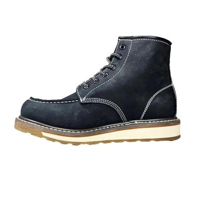China Fabriek Standard Length Lace Goodyear veiligheidsschoenen met stofvoering en lace-up sluiting Werklaarzen Te koop