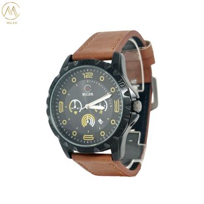 China Customized LOGO Quartz Wrist Watch with Laser Printing Logo Case Back Te koop