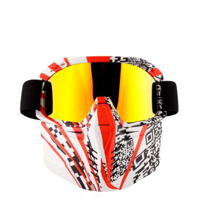 China China supplier motorcycle goggles and mask, motocross goggles and mask with beautiful printing on mask for sale