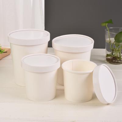 China Custom Logo Microwave Disposable Kraft Paper Bowl Safe Disposable Hot Paper Cup For Soup for sale