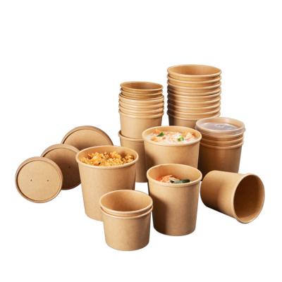 China Disposable Made In China Biodegradable Container Pla Lined Mug Soup Cups With Paper Lids for sale