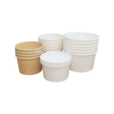 China Low Price Disposable Fast Food Bowl 300ml Salad Bowl With Paper Lid for sale