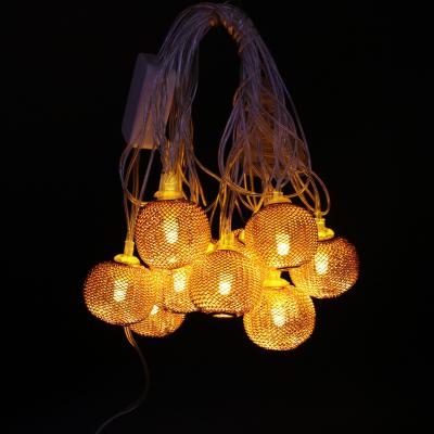 China Fantasy fairy lights 10led 2M line length made in China high quality outdoor moroccan ball usb rechargeable led string light for holiday for sale