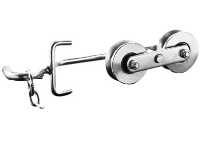 China Modern Farmhouse Door Roller Banana Steel Silver Hanging Cart With Wheels for sale