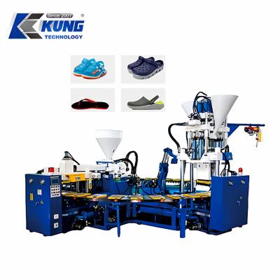 China Schoenmachine voor drie-kleurige kristalblaasmachine voor het spuitgieten van schoenen van kunststof Te koop