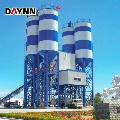 China Construction works Best quality HZS180 construction cement mixing plant belt feeding stationary concrete mixing plant for sale