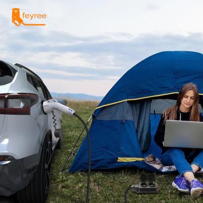 China Discharging electric socket Feyree manufacturer 9.6KW wall charger ev hybrid car type 1 - 2 5M cable for discharging socket for sale