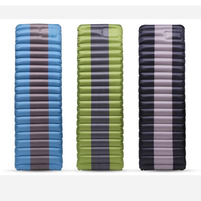 China Amazon Portable Ultralight Warm Outdoors Widen Moisture-Proof Type Thickened Inflatable Sleep Pad Portable Folding Camping Mat for sale
