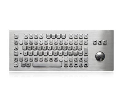 China Washable Desk Top Stainless Steel Keyboard With Trackball OTB MTB LTB Kiosk Keyboard for sale