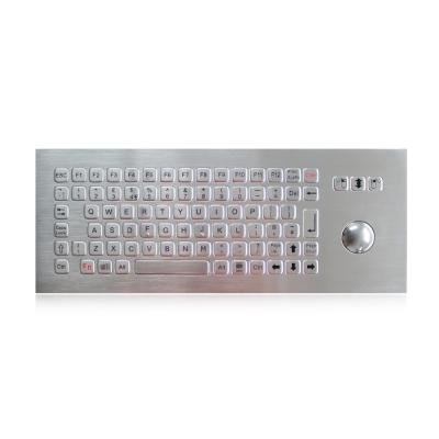 China 84 Key Washable Industrial Keyboard With Trackball , stainless steel keyboard for sale