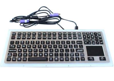 China 116 Keys IP67 Black Vandproof Stainless Steel Industrial Keyboard With Touchpad for sale
