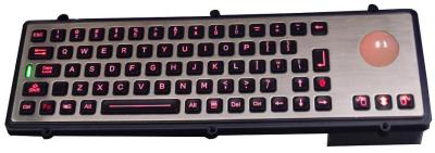 China Custom usb keyboard / Backlit industrial keyboard with illuminated red trackball for sale
