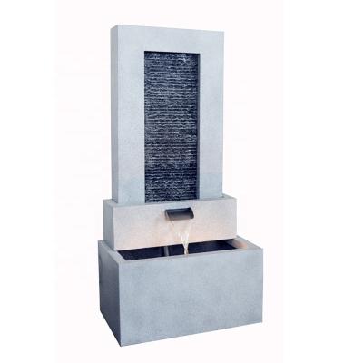 China Metal Customized Contemporary Modern Zinc Metal Decoration Polyresin Geometric Water Feature Water Feature Waterfall Fountain For Indoor And Outdoor for sale