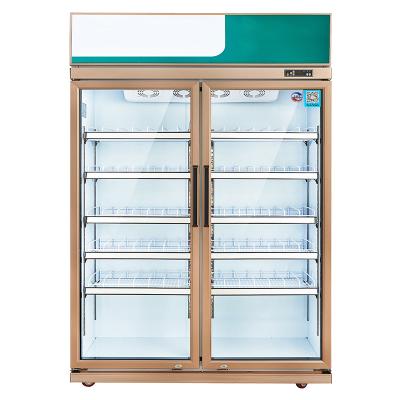 China Large Capacity Glass Supermarket Refrigerator Eco - Friendly Commercial Upright Glass Showcase / Drinks Display for sale