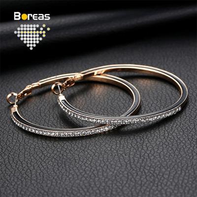 China 18K Rose Gold TRENDY Circles Earrings Trendy CVD Lab Grown Diamond HPHT DEF VS Round Shape Pave Huggie Circles Earring Jewelry For Women for sale