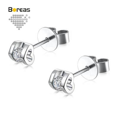 China Classic Lab Developed Boreas 18K Diamond Earring Unisex Round Brilliant Stud Cut 0.5ct to 1ct DEF VS Bull Head Design Jewelry for sale