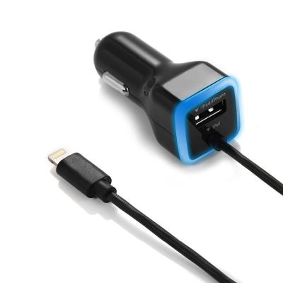 China Cell Phone USB Car Charger with 1M MFi Certified Cable for iPhone XS Max Max 7 8 iPad Mini 4 3 plus 2 iPad air 2 pro for sale