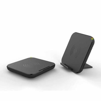 China Cell Phone OEM Private Label Portable Universal 2 in 1 Place Mobile Phone Qi Stand Charging Wireless Charger for iPhone Samsung for sale