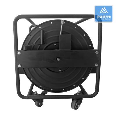 China Metallic Cable Reel Spool Black Tactical Fiber Cable Reel Emergency Repair Outdoor for sale