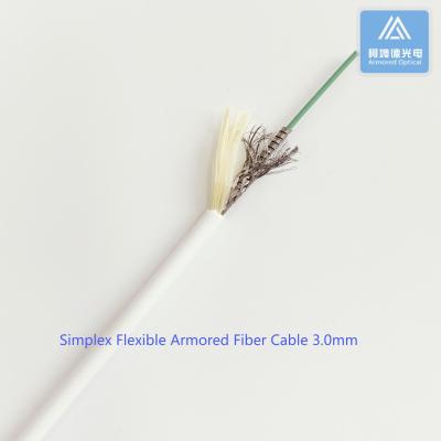 Chine Cable à fibre blindée simple et flexible de 3,0 mm blanc LSZH FTTH à vendre