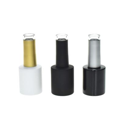China Personal Care Daria Cosmetics Round Empty Glass Bottles For Nail Polish With Plastic Cover for sale