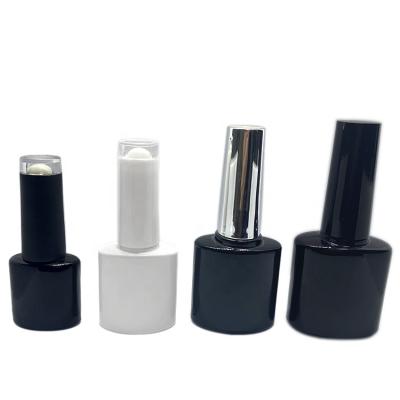 China Personal Care Daria Cosmetics Custom Color OEM 5ml 7ml 8ml 10ml 15ml Gel Nail Polish Glass Bottle With Matte Black Lid Oval Brush for sale