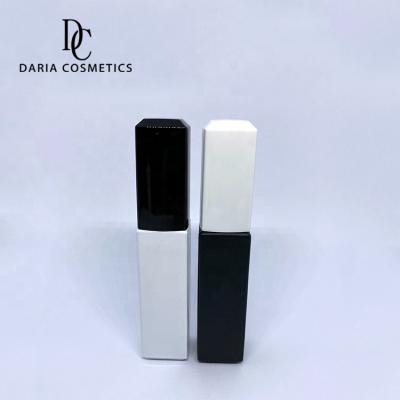 China Daria Cosmetics Personal Care Wholesale OEM 10ml Single Square Gel Nail Polish Glass Black White Empty Bottles With Square Lids for sale