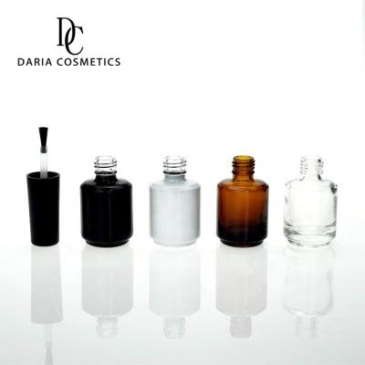 China Personal Care Daria Cosmetics OEM Best Price 15ml Clear Amber Gel Polish nal Bottle With Window Designs Show Inside Gel Colors for sale