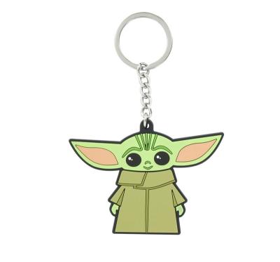 China Wholesale cute promotion gift cartoon doll bag pendant accessories toys pvc material 3d2d rubber baby yoda key chain for sale