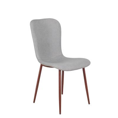 China Contemporary Mid Chairs by Gray Fabric Upholstered Slope Leg Gray Black Set Fabric Dining Back for sale