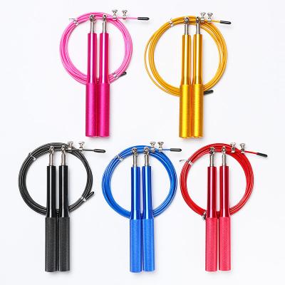 China Custom Adjustable Metal Logo Metal Private Label Speed Adjustable Aluminum Jump Rope Fitness Durable Competition Workout Exercise Jump Rope for sale