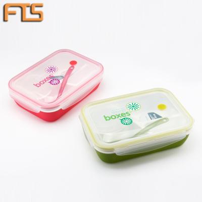 China Custom Printed Microwave Girls Lunch Box Logo Bento Box Freshness Full Temporary Stop Plastic Safe Student With Spoon Kids School Lunch Box for sale