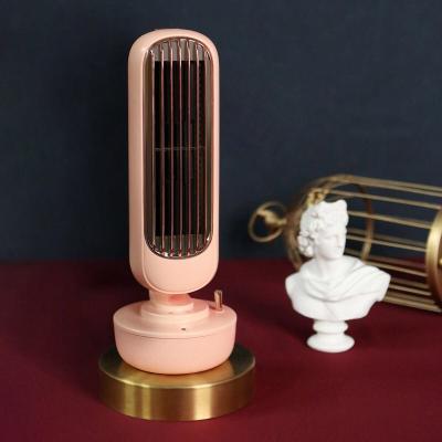 China Humidifier Tower Fan 3 Speed High Wind USB USB Power 2 in 1 Retro Air Conditioner Desktop Ultrasonic Humidifier Tower Fan for sale