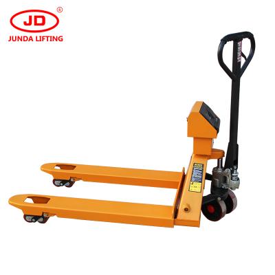 China Round Solid Steel High Lift Hydraulic 5t Hand Pallet Truck Forklift With Ladder à venda