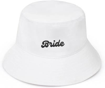 China Custom Brand Street Style Bride White Bucket Covers High Quality 100% Cotton For Men And Women for sale