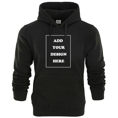 China Anti-wrinkle OEM Customized Graphic Plus Size Slim Fit Plain Men Cheap Pullover Logo Screen Print Blank Hoodies Custom Black For Printing for sale
