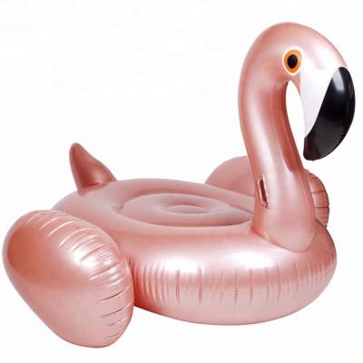 China 1.5M Adult Water Floating Water Chairs Rose Gold Inflatable Flamingo Pool Float for sale
