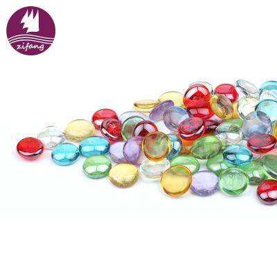 China Modern Popular Decoration Colored Landscape Glass Stones For Garden Fancy Glass Beads for sale