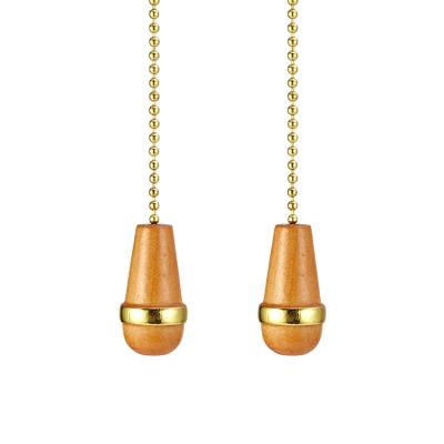 China Natural Walnut Wood Housing Ceiling Fan Light Decorative Pull Chain Suitable For Cafe for sale