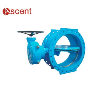 China Flanged Double Eccentric Butterfly Valve BS5155 Cast Iron Flanged Double Eccentric Butterfly Valve With Handwheel for sale