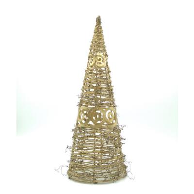 China Christmas Decorations for Hotels Restaurants Shops Decoration Metal Wire Vines Cone Table Christmas Ornaments Gold for sale