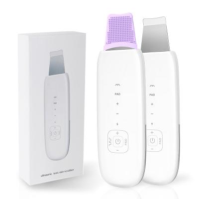 China Skin Hair Removal Mini EMS Microdermabrasion Facial Scrubber Exfoliating Waterproof Ultrasonic Spatula Skin Peeling Beauty Machine For Face for sale