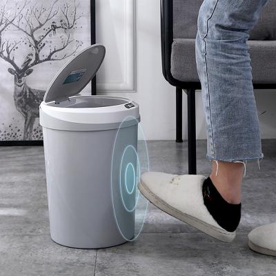 China 14l Bathroom Waste Bins Press-type Trash Can Smart Home Products Smart Waste Bins for sale